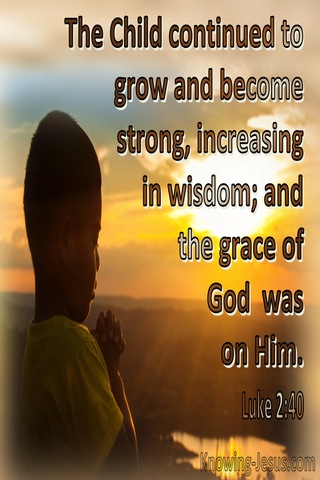 Luke 2:40  The Child Continued To Grace And Increase In Wisdom (brown)